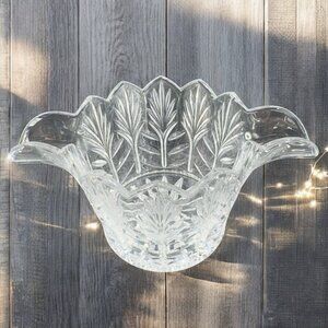 CRYSTAL CLEAR INDUSTRIES Portico Sauce Dish Gravy Boat Bowl Dish Clear Glass VTG